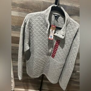 Eddie Bauer Light Gray Quilted Pullover